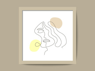 One line art drawing of woman face