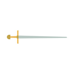 medieval sword icon, on white background