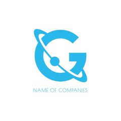 Logo elements: letter 'G', planet, satellite and ring. Vector.