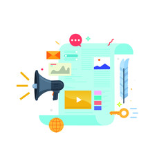 Media content on a piece of paper.