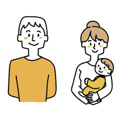 赤ちゃんがいる若い夫婦２