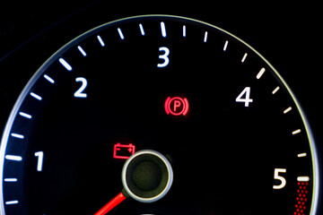 Car speedometer and tachometer with error sensors, coolant temperature and fuel gauge