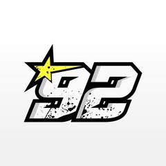 Simple Star Racing Number 92