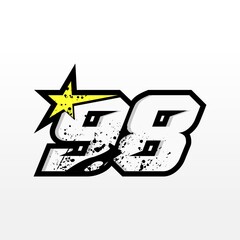 Simple Star Racing Number 98