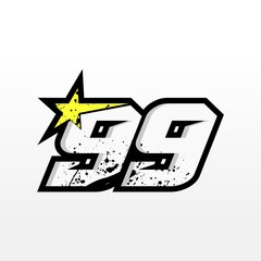 Simple Star Racing Number 99
