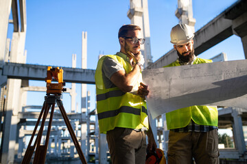 Picture of construction engineer working on building site