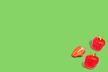 A pattern of strawberries on a colored background