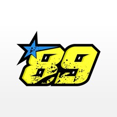 Simple Star Racing Number 89