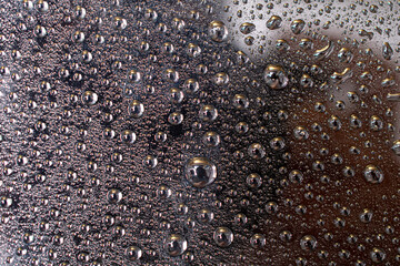 Drops of water on surface, abstract background