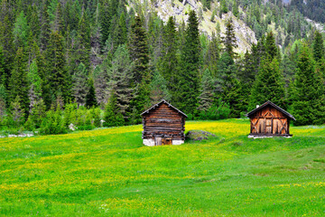 panorama of the val di funes south tyrol Italy