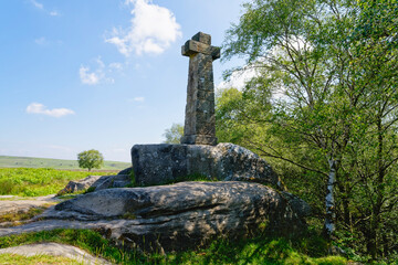 A monument to the Duke of Wellington erected in 1815 on Baslow Edge, Derbyshire