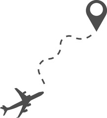 Vector illustration of an airplane flying to its destination.