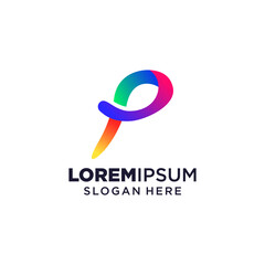 Letter p logo vector illustration, Design inspiration. Colorful icons