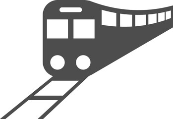 Vector image of a train on the rails.