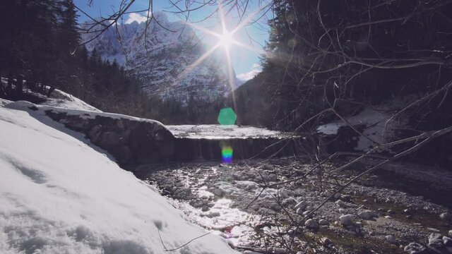 sunbeams in winter