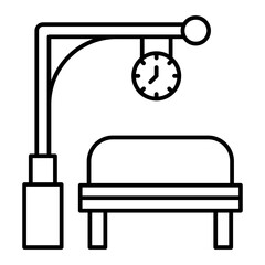 Vector Train Stop Outline Icon Design