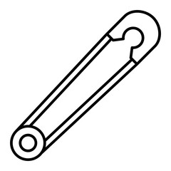  Vector Safety Pin  Outline Icon Design