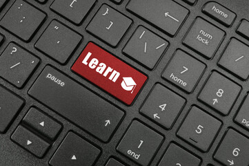 Learning concept with laptop computer keyboard