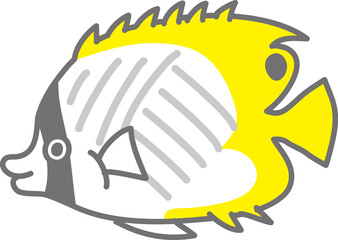 トゲチョウチョウウオのイラスト