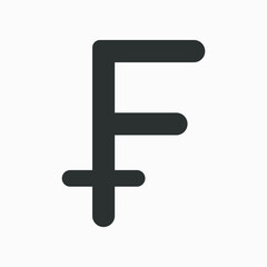 Swiss franc vector symbol. Currency of Switzerland icon with rounded corners.
