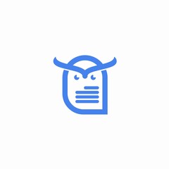 logo creative note owl bird