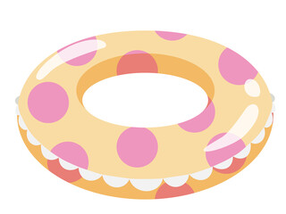 浮き輪（水玉）　夏の風物詩　アイコン　/イラスト素材