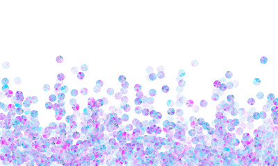 Violet tinsels confetti placer vector illustration. Delicate twinkling spangle particles holiday decor flatlay. New Year confetti scatter lustering background.