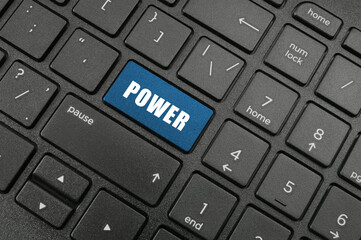 Power button on laptop computer keyboard