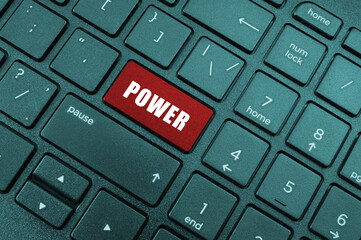 Power button on laptop computer keyboard	