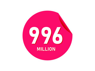 996 million texts on the white background