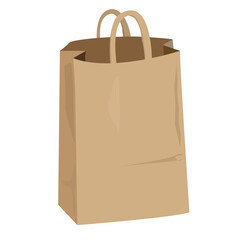 A paper bag for food on a white background.