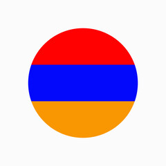 Round Armenian flag vector icon isolated on white background. The flag of Armenia in a circle.