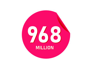 968 million texts on the white background