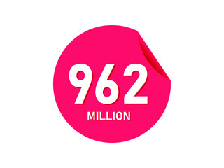 962 million texts on the white background