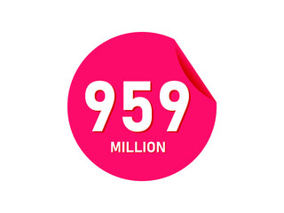 959 million texts on the white background