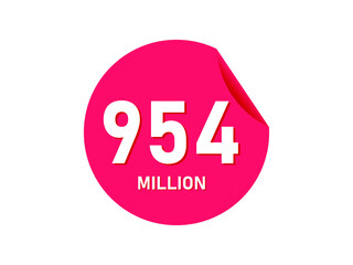 954 million texts on the white background