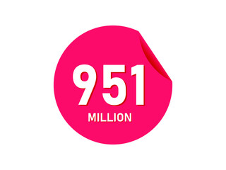 951 million texts on the white background