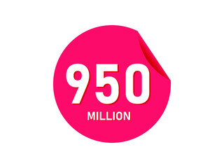 950 million texts on the white background