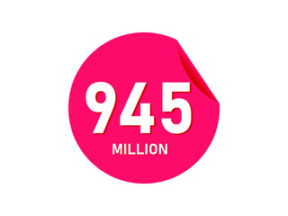 945 million texts on the white background