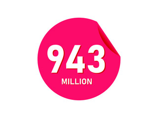 943 million texts on the white background
