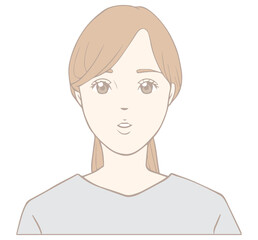 あいうべ体操をする女性「う」パステル