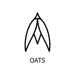 Line Icon Oat In A Simple Style. Vector sign in a simple style isolated on a white background. Original size 64x64 pixels.