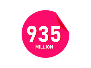935 million texts on the white background