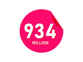 934 million texts on the white background