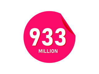 933 million texts on the white background
