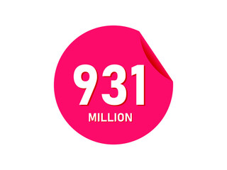 931 million texts on the white background