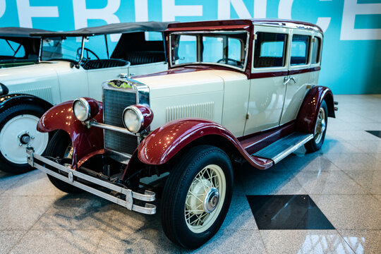 MOSCOW, RUSSIA - MAY 27, 2019: Erskine (Studebaker) Model 50 Sedan, 1927.   vintage car at the free of charge exhibition at the Moscow Domodedovo Airport