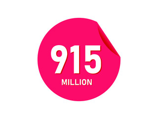 915 million texts on the white background