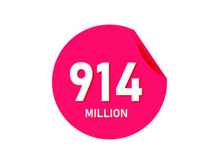 914 million texts on the white background