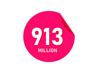 913 million texts on the white background